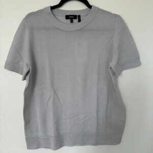 Theory - Light Blue, Short Sleeve Cashmere Sweater - Size L